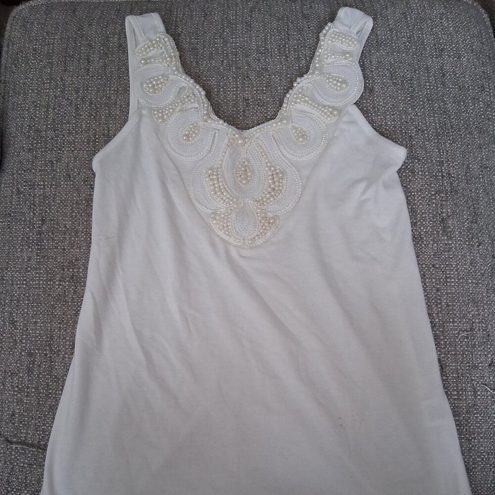 Charlotte Russe top beaded cream color